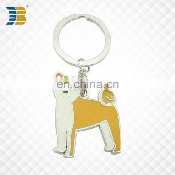 3D dog shape custom made metal keychain