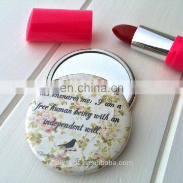 Custom Paper Covered Plain Metal Pocket Mirror