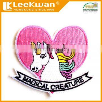 Directly factory heart pegasus embroidered badge with iron back