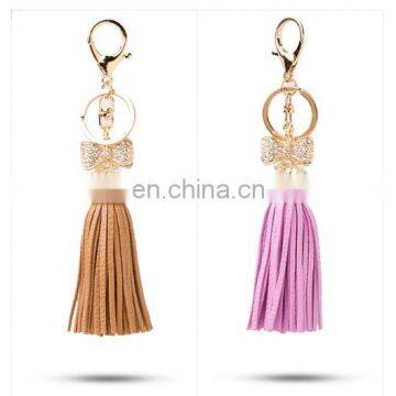 Low Price Woman Hangbag Charms Keychainmulti Color PU Leather Keychain Tassel Key Chain photo-3