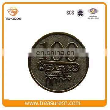 Custom Number Raised Metal Coin For Promotional