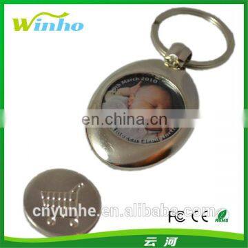 Trolley Coin Keyring with Recess for Circular Alu Insert