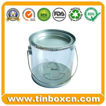 Customized Transparent PVC Metal Bucket Tin For Sweets Cookies Food Packaging photo-3
