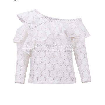 Long Sleeve Mesh Lace Women’s Top Blouse