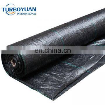 agricultural black PP ground cover / plastic woven fabric weed barrier / block mat for vegetable garden weed control 90gsm