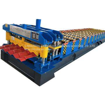 DIXIN automatic high speed guide post cutting glazed tile roof sheet tile making roll forming machine price