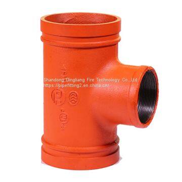 ductile iron pipe fittings threaded equal tee