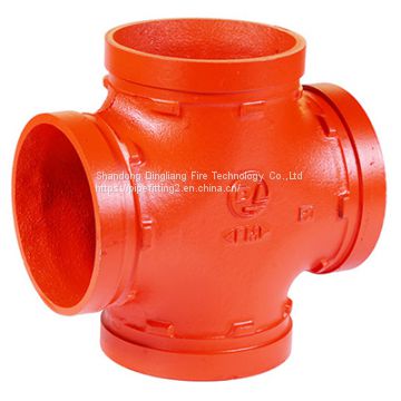 ductile iron pipe fittings grooved equal cross