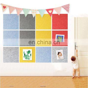 wholesale colorful square self sticking nine grid felt wall sticker