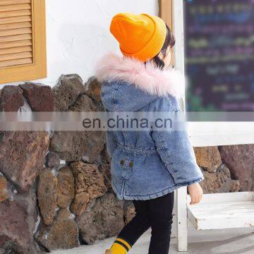 Winter Toddler Baby Girls Hooded Coat Jacket Kids Faux Fur Fleece Warm Thick Denim Warm Costume Boys Outwear photo-3