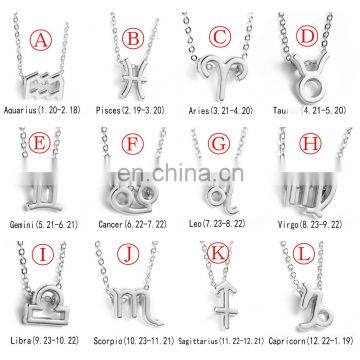 12signs Necklace for Women Cartoon Aquarius Pisces Pendant Gift Clavicular Chain Gold Silver Ethnic Bohemian Choker Necklace photo-3