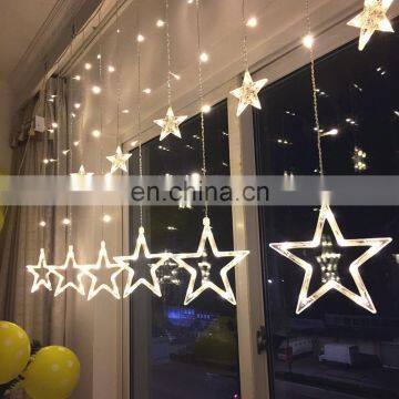 2.5M LED twinkle starburst string lights fairy star shape curtain christmas party lighting A 220V