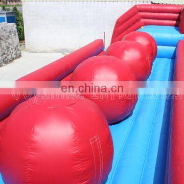 Red Inflatable Big Baller Wipeout Obstacle Course Games Leaps n Bounds Playground Carnival Game Jump Balls photo-6