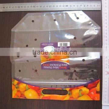 transparent LDPE China made plastic bag for vegetable package with holes