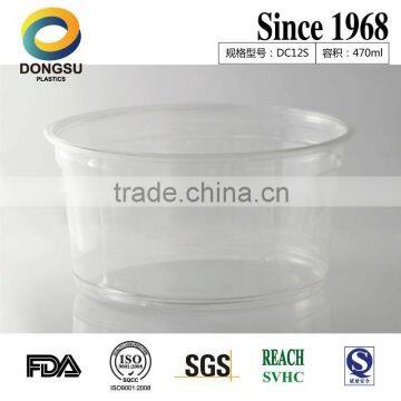 12oz Clear PET Plastic Deli Container, Salad Bowl, DC12S