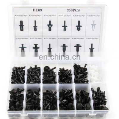 350PCS Auto Plastic Push Pin Rivet Bumper Trim Clips Fastener Kit 18 Sizes