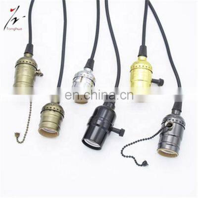 Best Seller Vintage Pendant Light Fixtures Aluminum Edison Bulb Lamp Holder E27 E26 With Zipper Switch photo-5