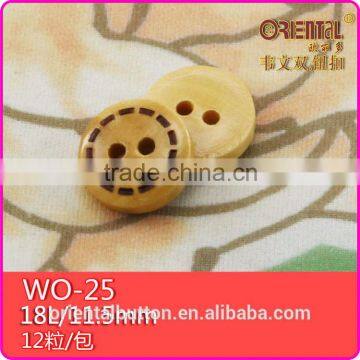 18L Sewing Holes Raw Wooden Shirts Button photo-2