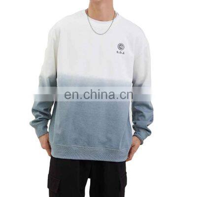 high quality printed logo sweatshirt custom with gradient color for men clothing