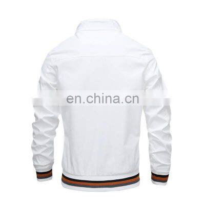 Windproof Men's Jackets Fleece White Winter Casual OEM Service Standard WASHED Full Zipper Jacket Polyester Cotton Bomber Jacket photo-4