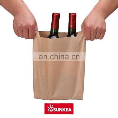 Sunkea luxury shopping eco friendly kraft wine paper bag