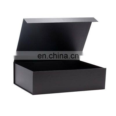 Luxury Large Plain Black Magnetic Closure Flip Top t Shirt Retail Packaging Gift Boxes photo-3