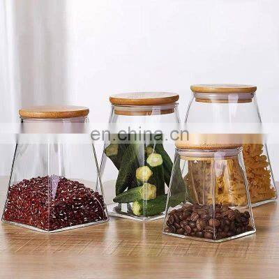 Classic Kitchen Containers Airtight French Clear Luxury Small Food Glass Storage Bottles Jars