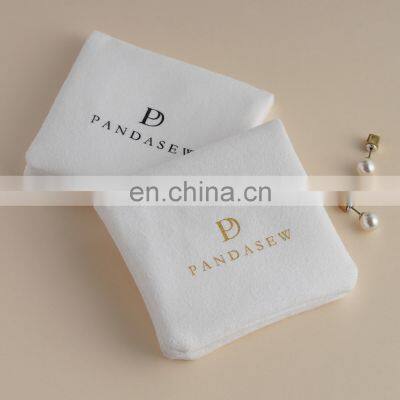 PandaSew Custom Logo Small Envelope Flap Package Bag Luxury Velvet Necklace Jewelry Pouch