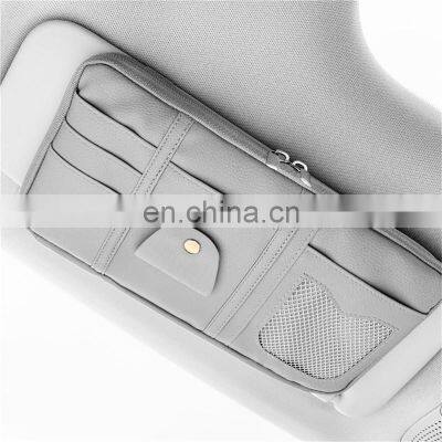 Car Sun Visor Organizer Storage Holder Car Styling Visor Clip Sunglasses Holder Card Ticket Storage Bag Pouch Car Organizer