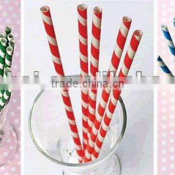 Vintage-inspired striped paper straws