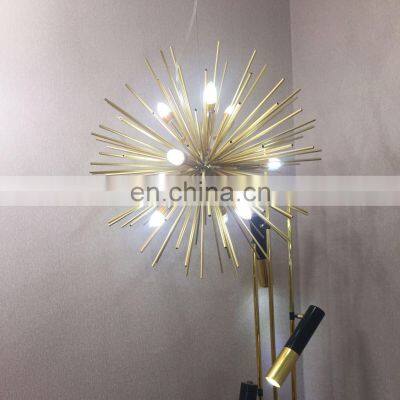 Nordic New Golden Dandelion LED Chandelier Ceiling Light Pendant Lamp Firework Suspension Chandelier Light