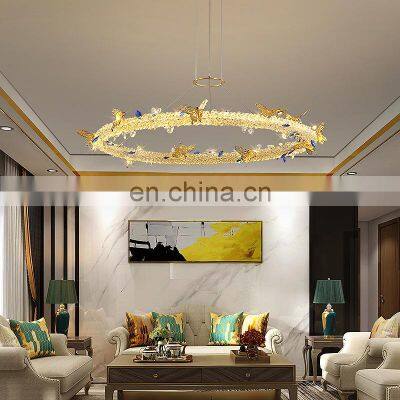 Customized Round Chandelier Hotel Bedroom Living Room Dining Room Copper Light Crystal Led Modern Luxury Chandelier photo-5