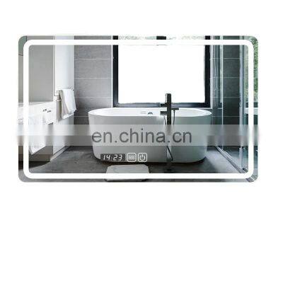 LED Lighted Wall Mounted Frameless Rectangle Bathroom Makeup Mirror