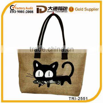 china wholesale new jute storage bag has hand friendly bags woman handbag shopping jute product material jute shopping bag