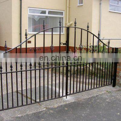 Exterior Metal Swing Wrought Iron Gate Galvanized Steel Fence Door Iron Gate Design photo-3