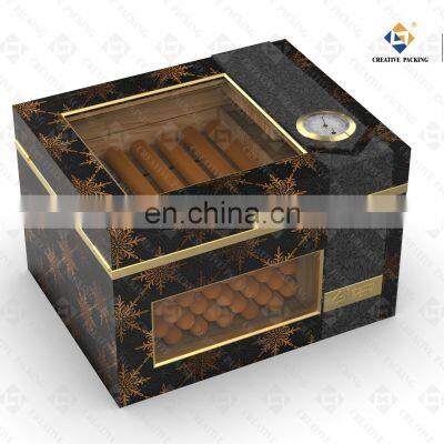 Creativepacking Spanish Cedar Lining Wooden Cigars Humidor Collect Glass Lid Smoking Cigar Box