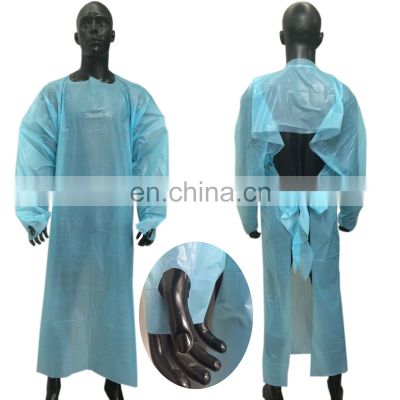 Disposable Clothes Isolation Gown waterproof CPE Gown with thumb loop