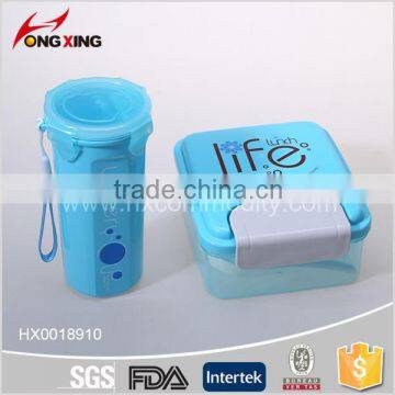 plastic lunch box with water bottle children plastic travel set