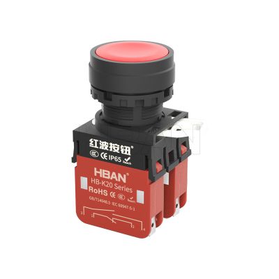 ip65 22mm red flat head plastic 20a 1no 1nc push button start switch self recovery