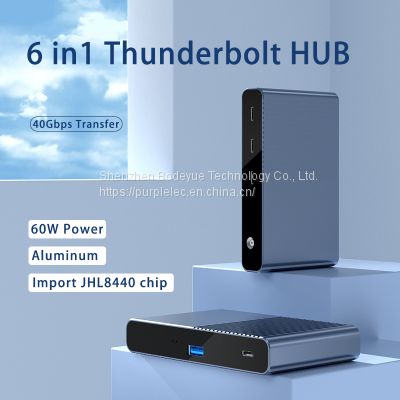 Thunderbolt 4 USB C Dock Station with 8K Display and 60W Charging