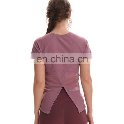 Casual Sportswear Custom Logo Yoga Top Female Gym Fitness Wear T-shirt Loose Casual Outdoor Running Clothing photo-3