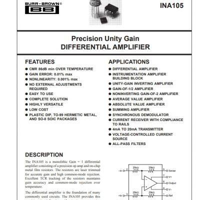 INA105KU/2K5 SOIC-8 Operational Amplifier TI Original Stock photo-5
