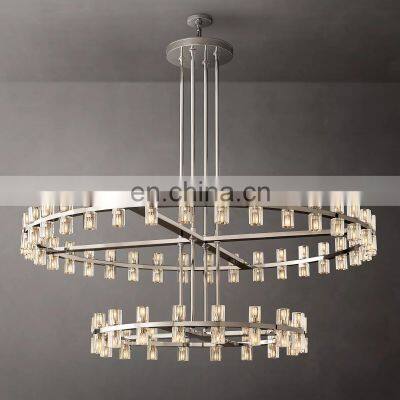 Hengzhi Americas Design Crystal Hanging Lamps ARCACHON LED ROUND TWO-TIER CHANDELIER 60