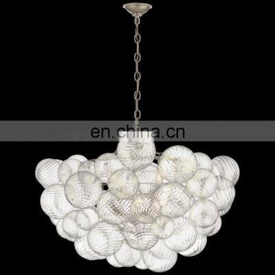 Factory direct selling luxury glass ball chandelier for hotel villa bedroom  living room room decor lighting golden pendant lamp