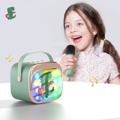 Smallest Bluetooth Speaker Table Camping Ktv Portable Audio Player Kids Kalaoke Set Microphone Speaker With Usb Interface