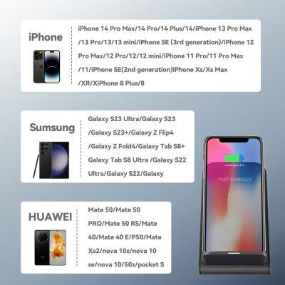 Free Foldable Phone Holder With Wireless Chargers 15W for IPhone 8 X Portable Charging Universal Desk Fast Wireless Charger photo-5