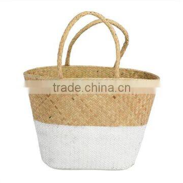 High quality best selling eco-friendly Woven Seagrass Shopping Bag - White/Natural from Vietnam