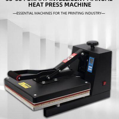 New Manual Heat Press Machine 38*38cm Sublimation Transfer for T-Shirt Garment 110V Semi-Automatic with Motor for Home Use