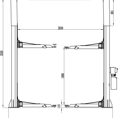 CE Approved 4000kg 2 Post Car Hoist Lifting Clear Floor Type Top Connection Electric Release photo-3
