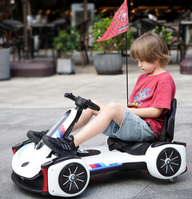Children's go kart, electric bike, four-wheel drifting racing car, playable toy car, rechargeable electric bike